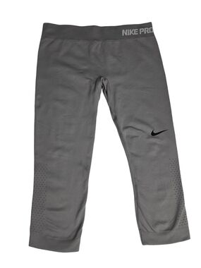 Nike Pro Dri-FIT Gray Cropped Compression Leggings Women's Large